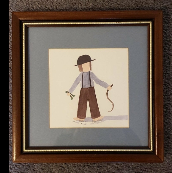 Amish Boy with Snake signed and numbered print by Diane Graebner - Picture 1 of 8